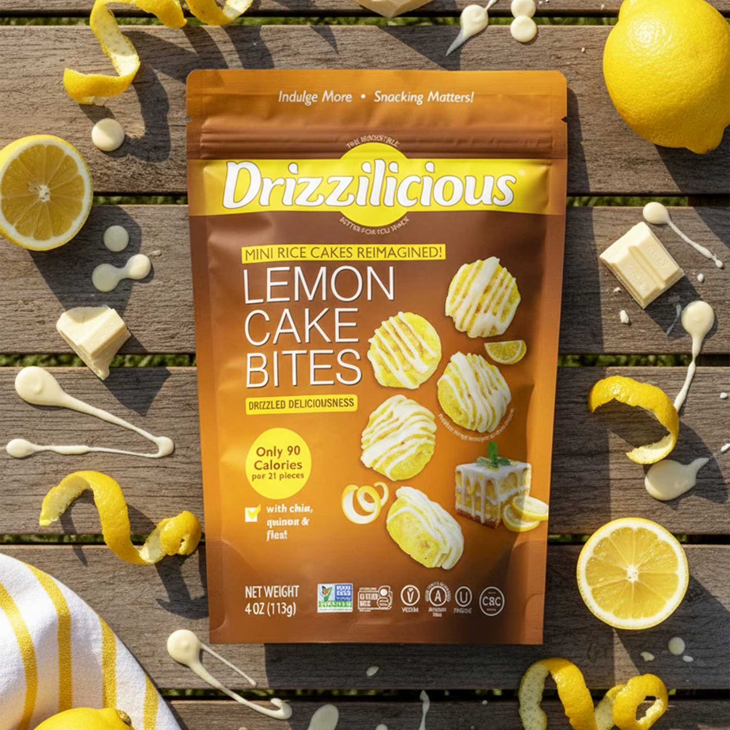 Drizzilicious Lemon Cake Mini Rice Cake Bites, 8 oz.