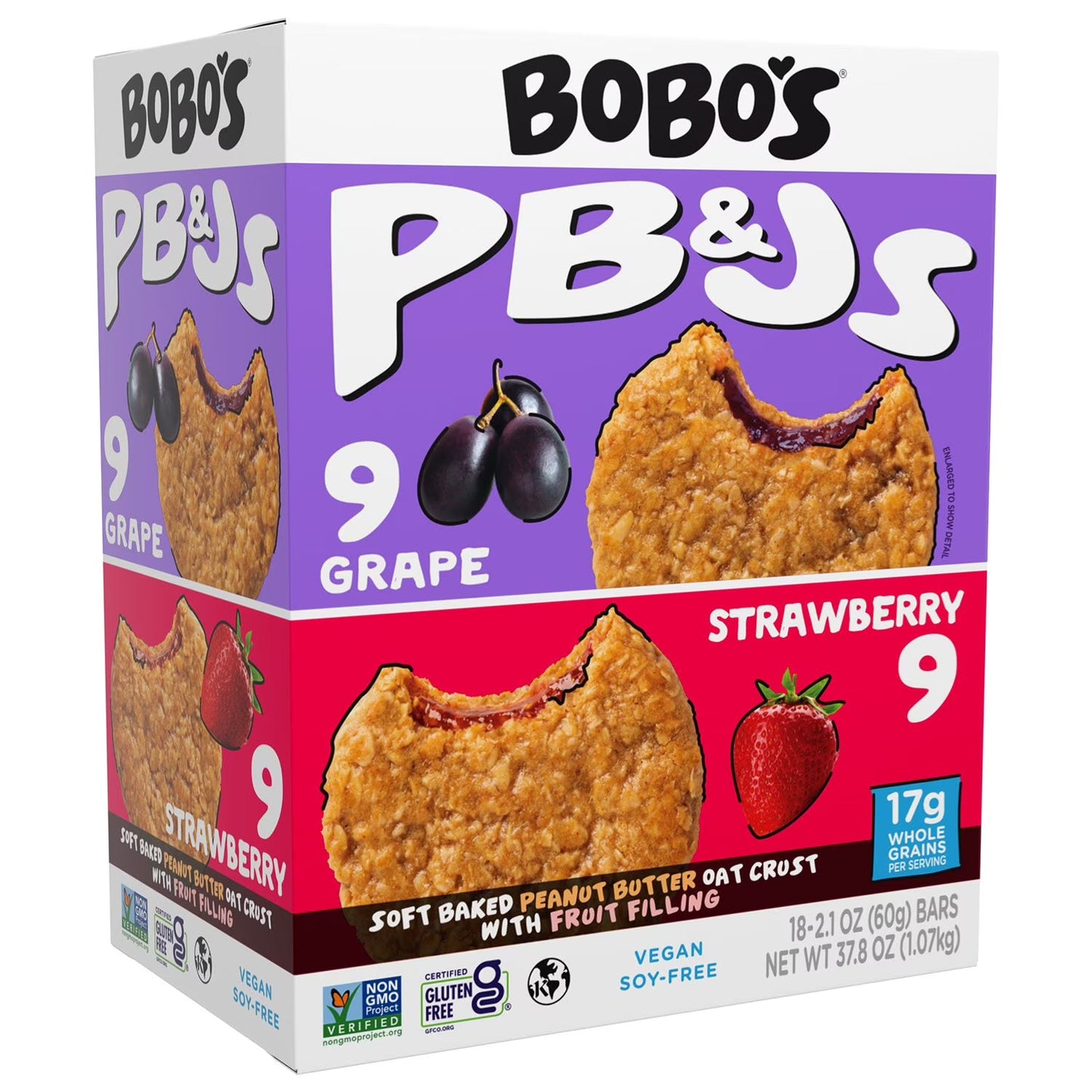 BoBo's PBandJ's Strawberry and Grape Variety Pack, 18 ct.