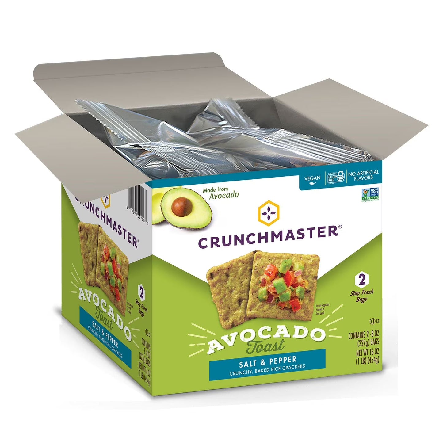 Crunchmaster Avocado Toast Crackers with Salt and Pepper, 16 oz