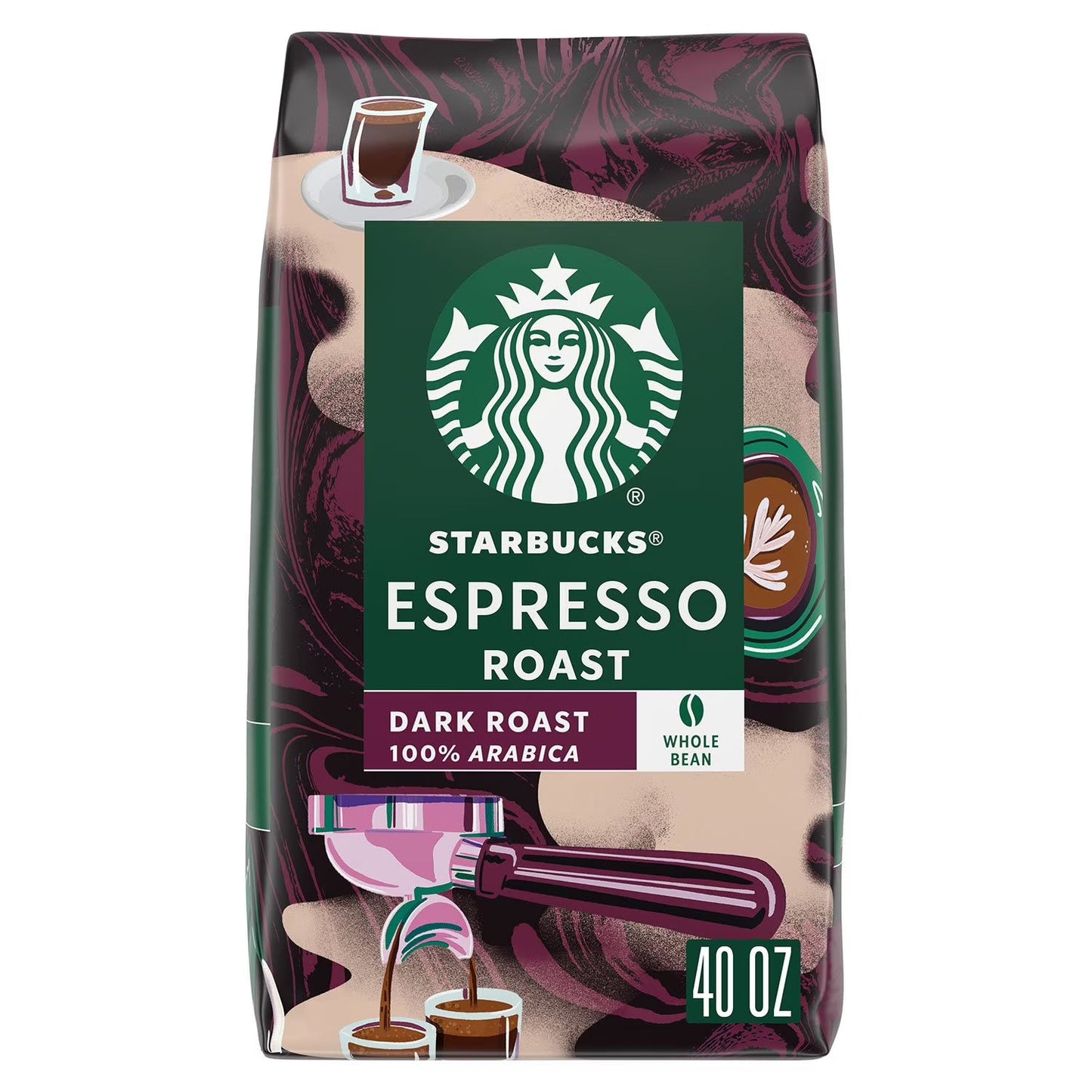 Starbucks Whole Bean Espresso Roast, 40 oz.