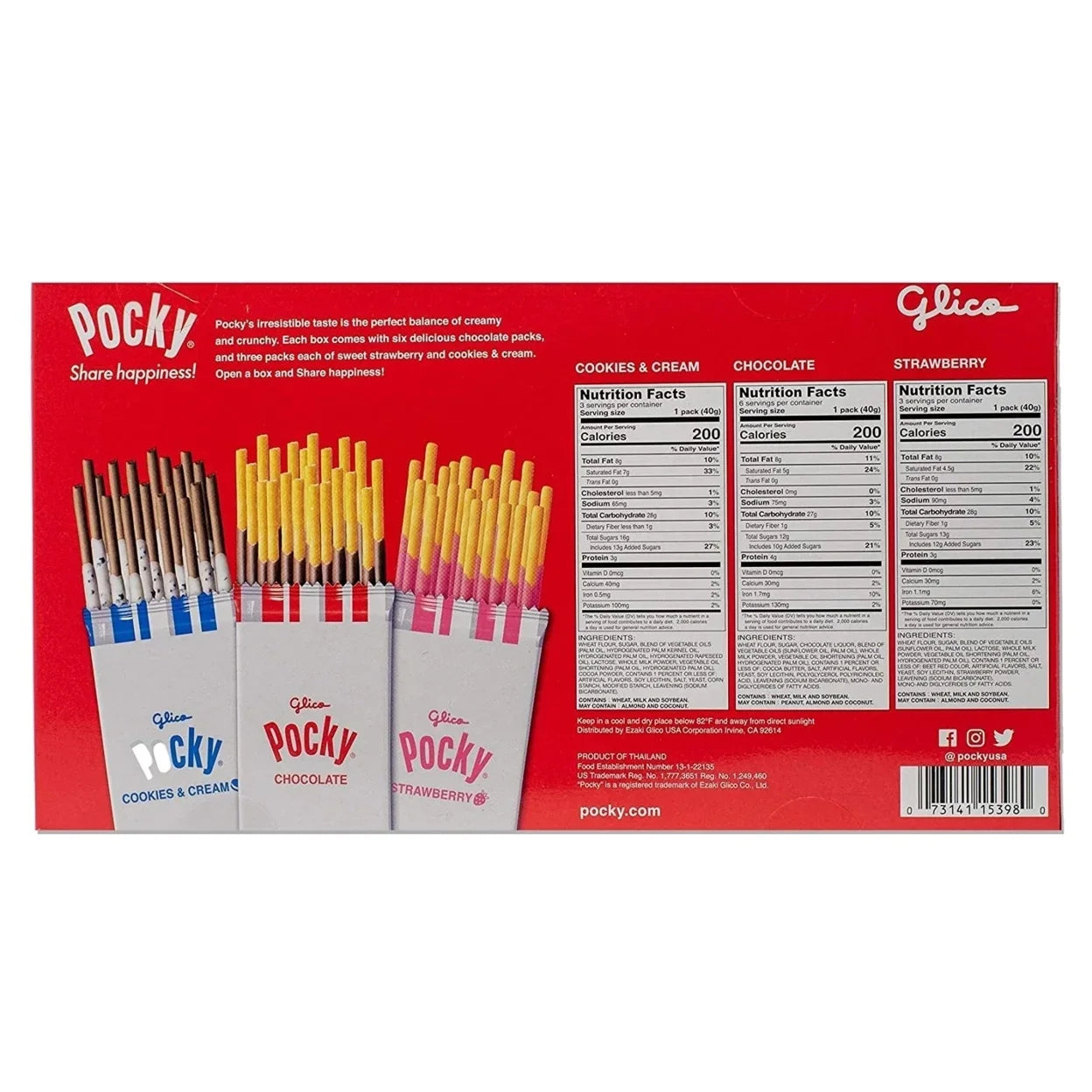 Glico Pocky Biscuit Sticks 3 Flavor Variety, 12 ct.
