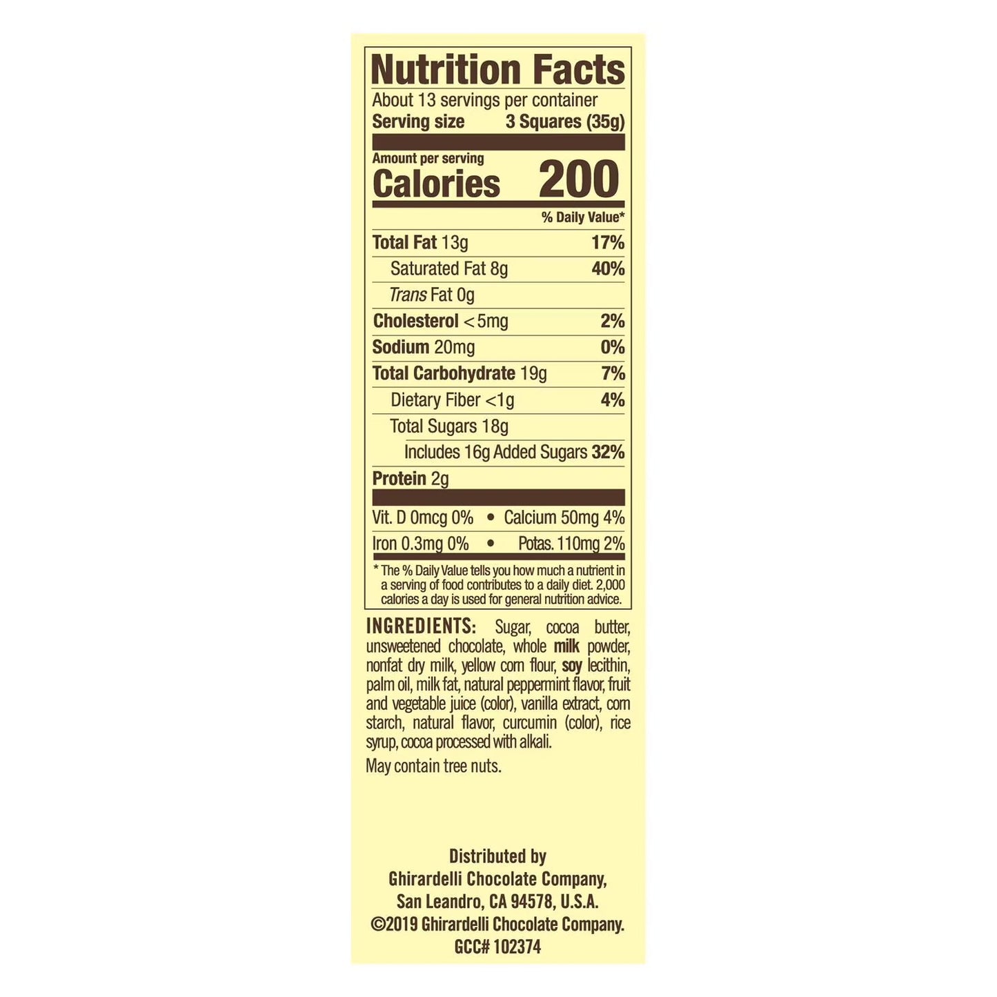 Ghirardelli Peppermint Bark Chocolate Squares, 16.07oz