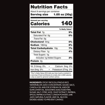 Wowza Crunchy Rice Crisps Fuego Lime, 9.2 oz.