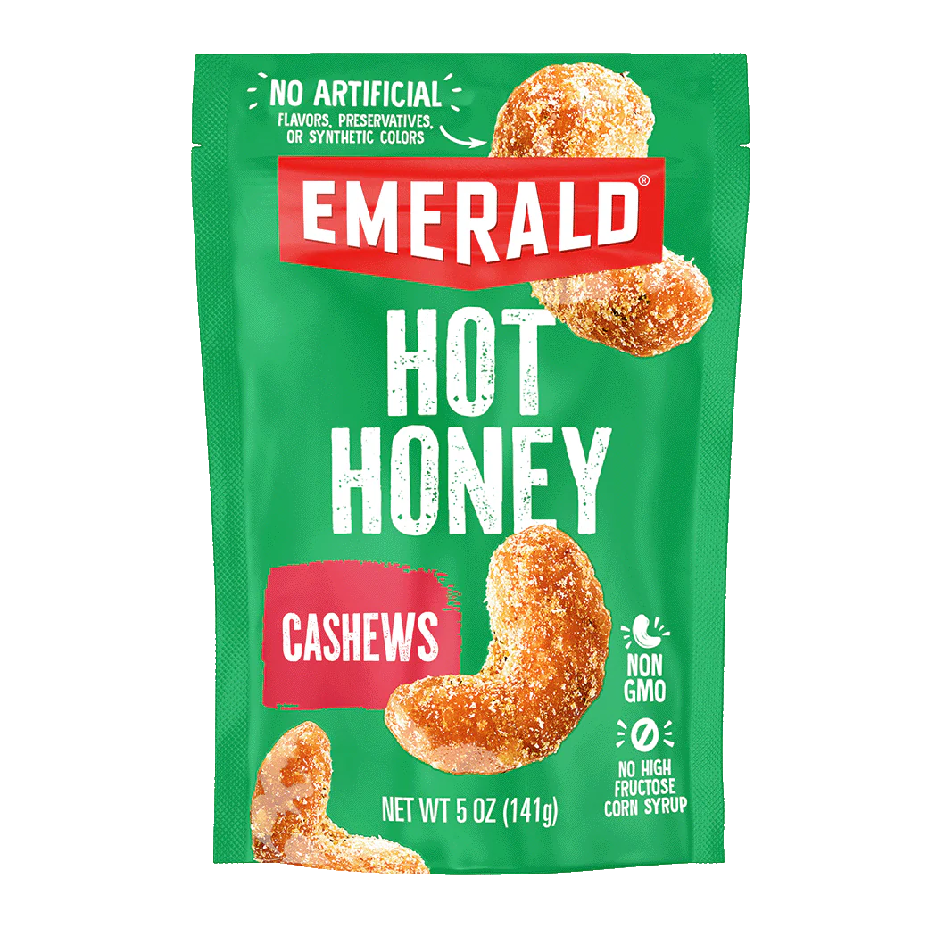 Emerald Hot Honey Cashews, 5 oz.