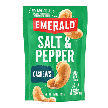 Emerald Salt & Pepper Cashews, 5 oz.