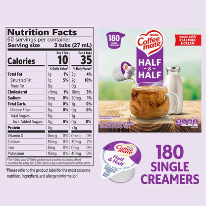 Coffee Mate Half and Half Singles, 180 ct.