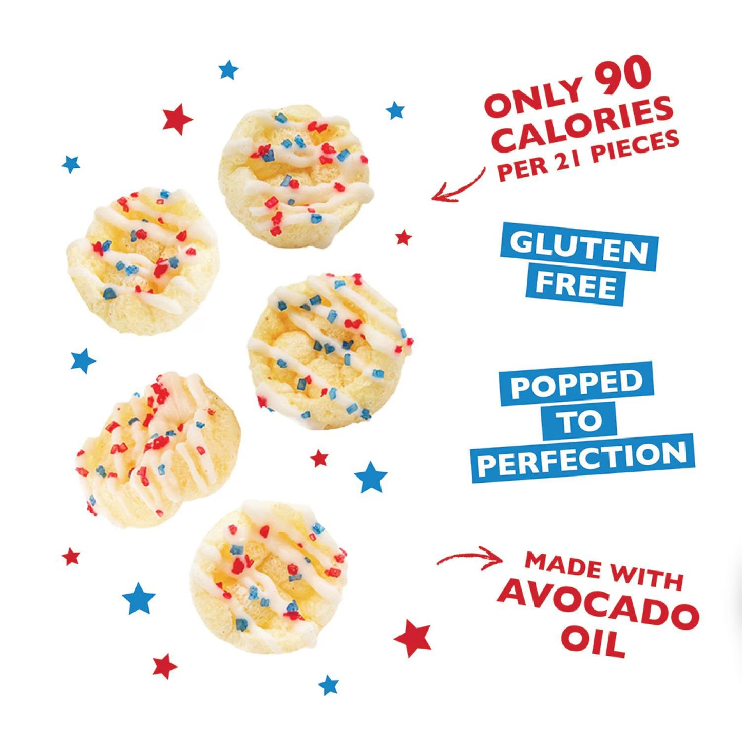 Drizzilicious America's 250th Red, White and Blue Birthday Cake Bites, 8 oz.