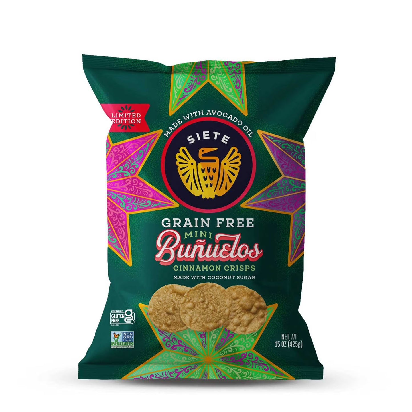 Siete Grain Free Bunuelos Cinnamon Crisps, 15 oz