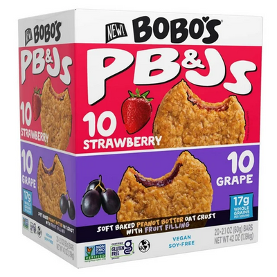 BoBo's PBandJ's Strawberry and Grape Variety Pack, 20 ct.