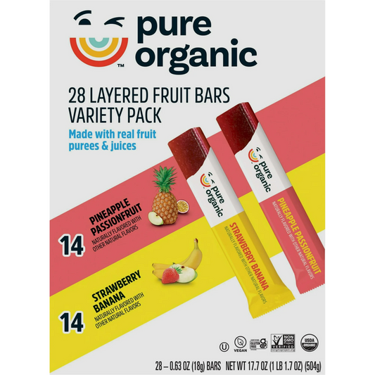 Pure Organic Layered Fruit Bars 2 Flavor Variety Pack, 28 ct.