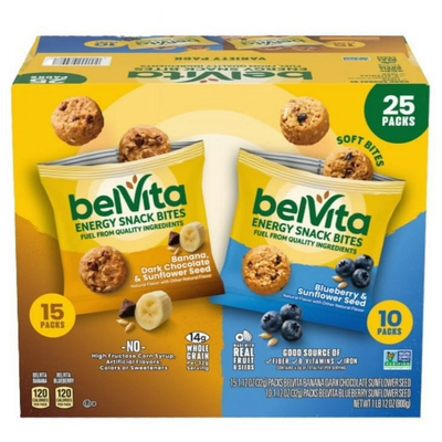 BelVita Energy Snack Bites Variety Pack, 25 ct.