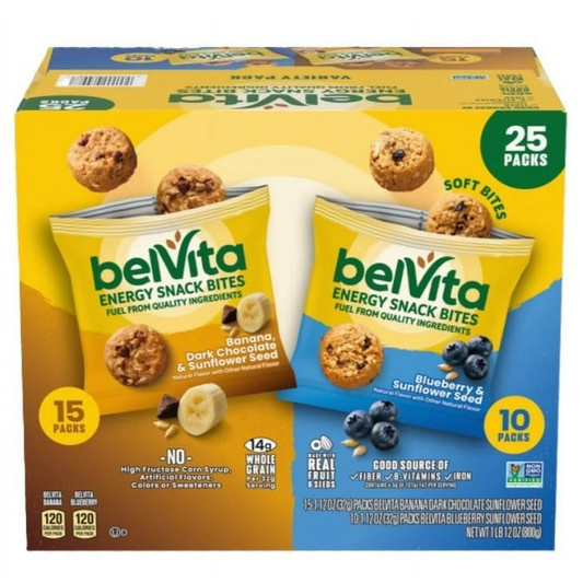 BelVita Energy Snack Bites Variety Pack, 25 ct.