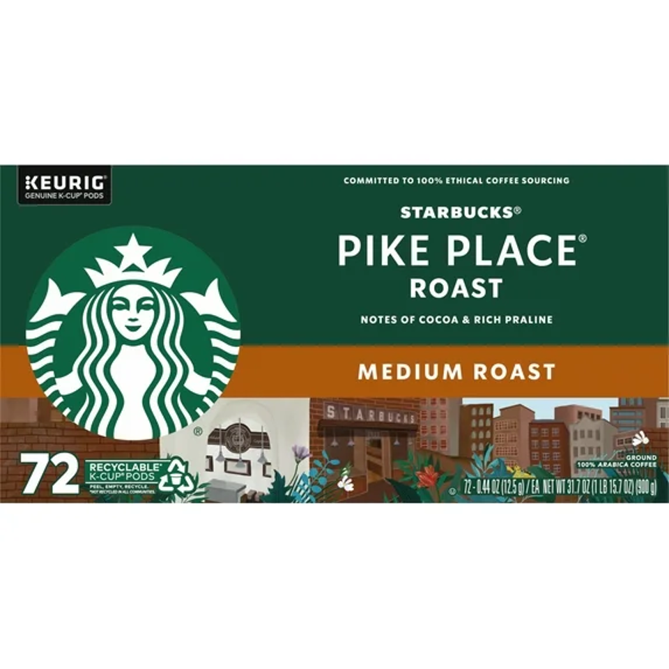 Starbucks Pike Place Medium Roast K-Cups, 72 ct.
