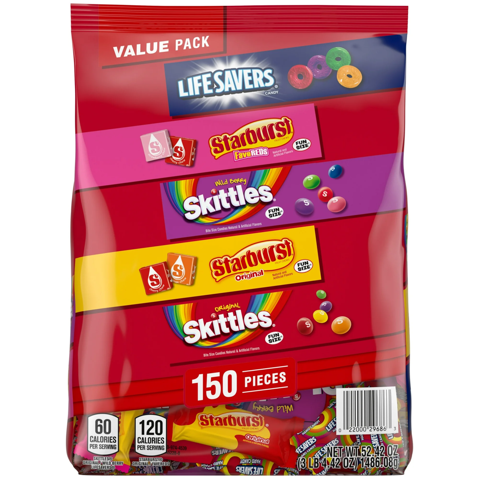 Skittles, Starburst, Life Savers Bulk Candy Variety, 150 ct.