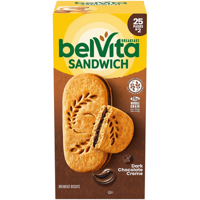 BelVita Dark Chocolate Creme Breakfast Sandwich, 25 ct.