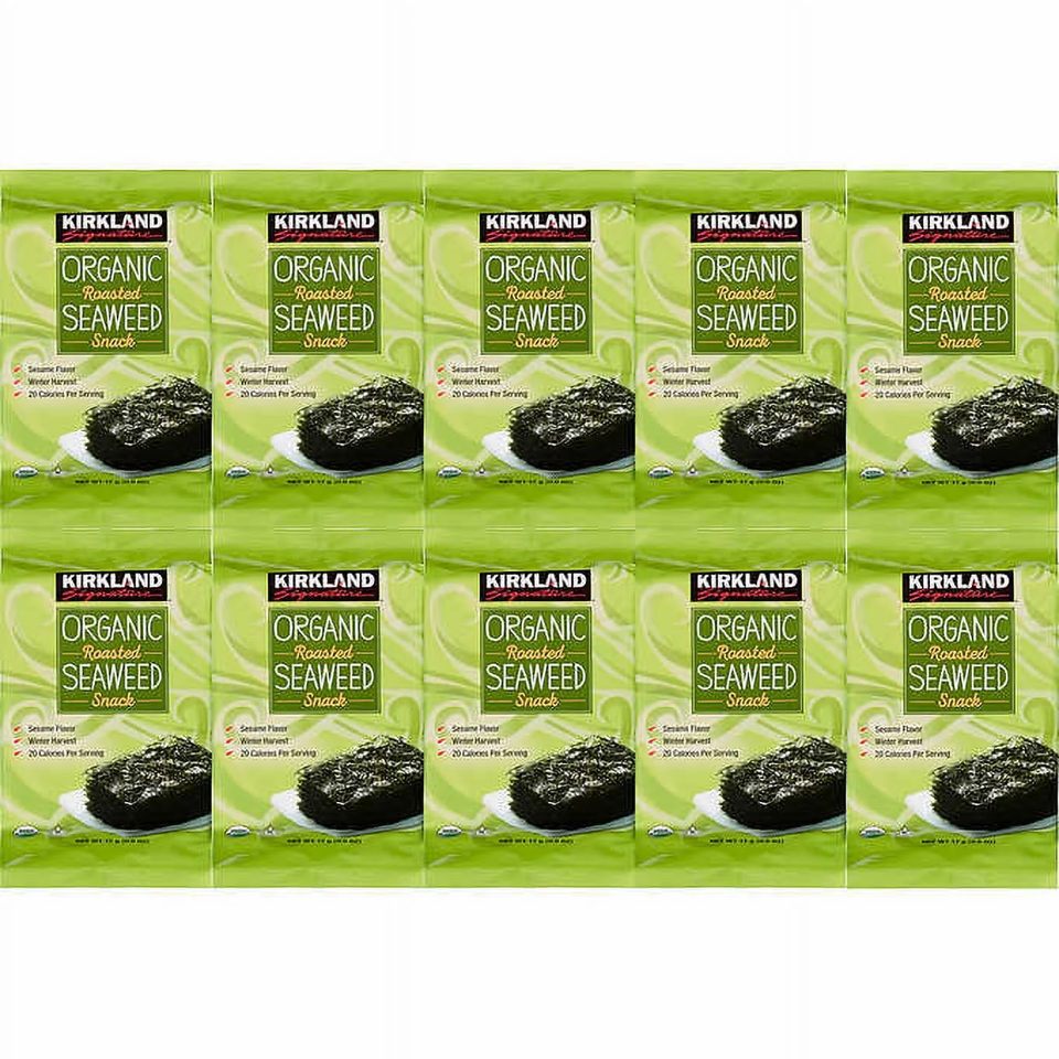 Kirkland Organic Roasted Seaweed, 0.6oz, 10 pack