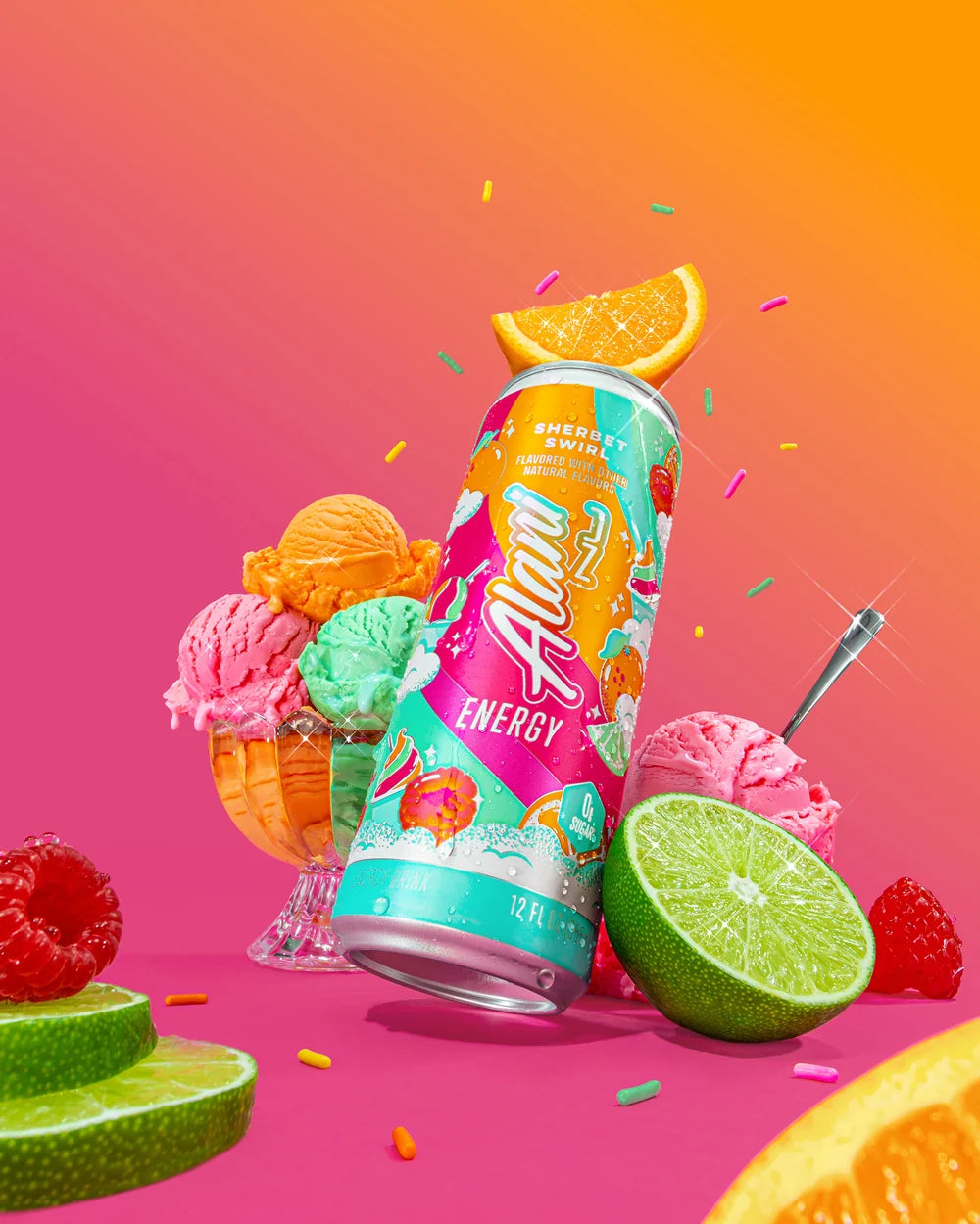 Alani Nu Sherbert Swirl Energy Drink, 12 oz.