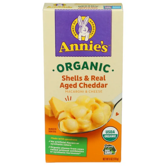 Annie's Organic Mac and Cheese Shells & Real Aged Cheddar, 6 oz.