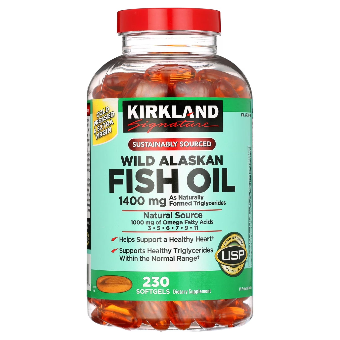 Kirkland Wild Alaskan Fish Oil 1400mg, 230 softgels