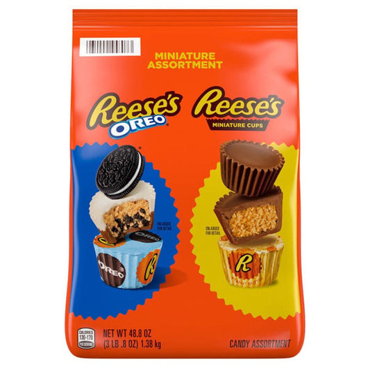 REESE'S Miniatures Oreo and Original Peanut Butter Cups Candy, 48.8 oz.